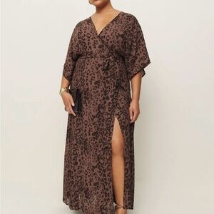 Reformation Brown Animal Print Dress